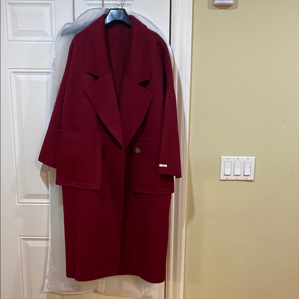 New Red Oversized Slouch Coat